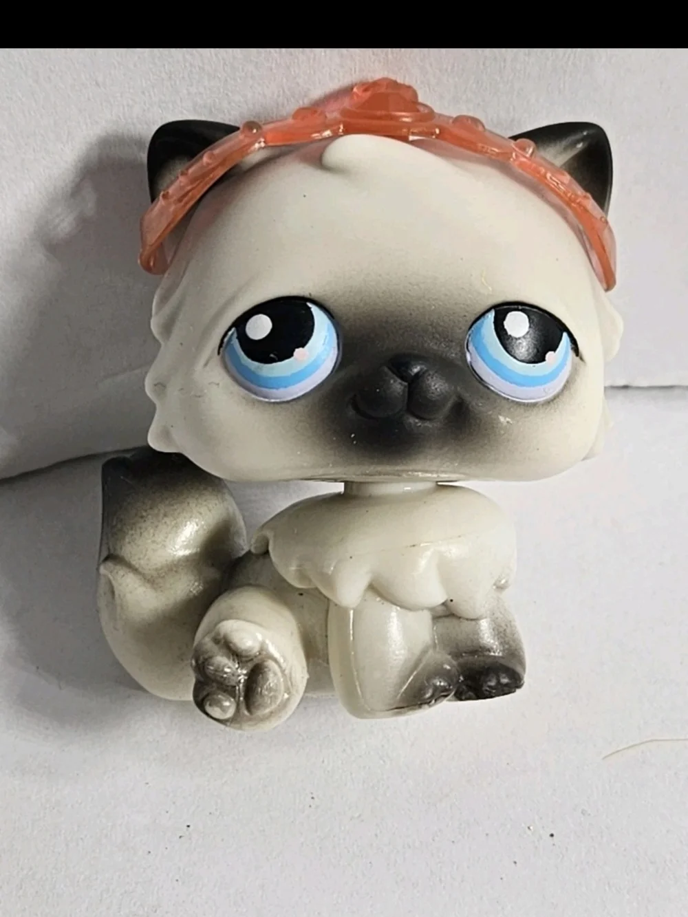 Littlest Pet Shop LPS #60 Persian Cat Black White Blue Eyes W/crown Rare Hasbro